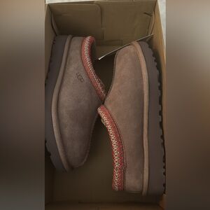 UGG Women's Brown Slippers with Red Trim